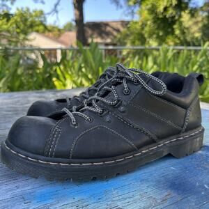 Dr Doc Martens Finnegan AW004 Black Leather Shoes Mens 12 Grunge Goth Biker 340